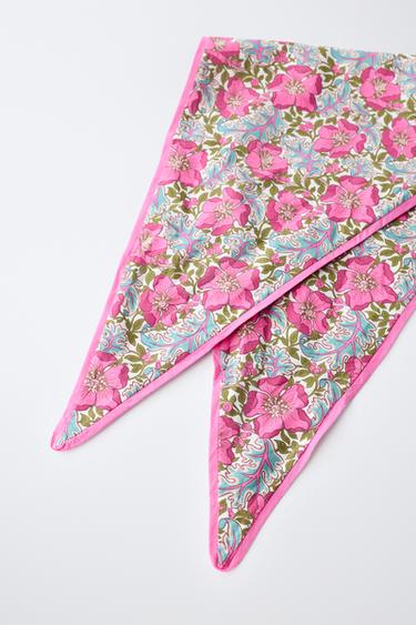 Zara FLORAL PRINT BANDANA MADE WITH LIBERTY FABRIC - Fuchsia