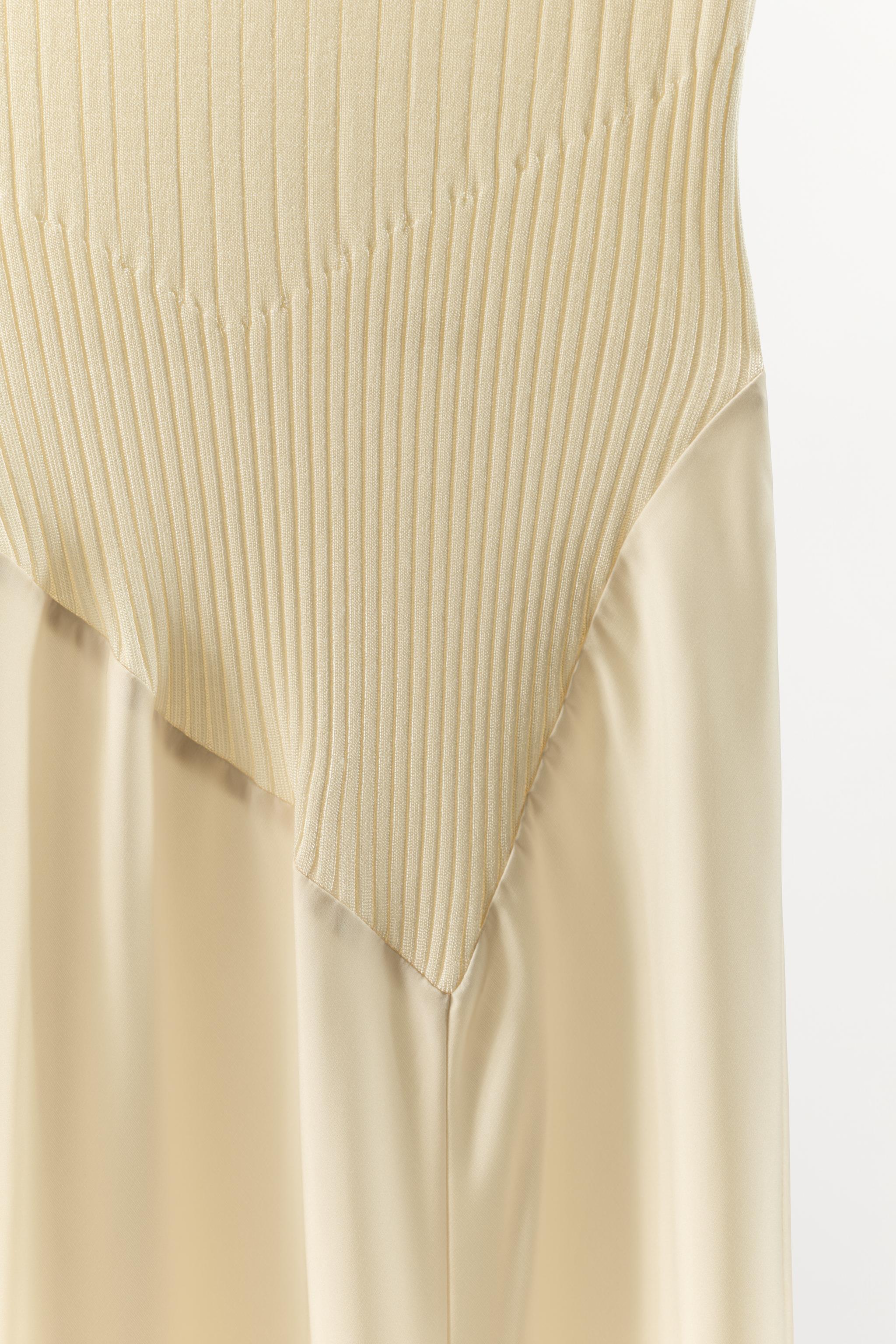 CONTRAST KNIT DRESS - Ecru | ZARA Australia