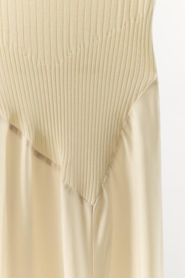 ROBE EN MAILLE BIMATIÈRE - Écru de Zara - Image 5