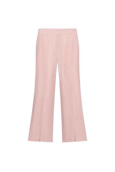 100% LINEN STRAIGHT TROUSERS SET - Beige-pink by Zara