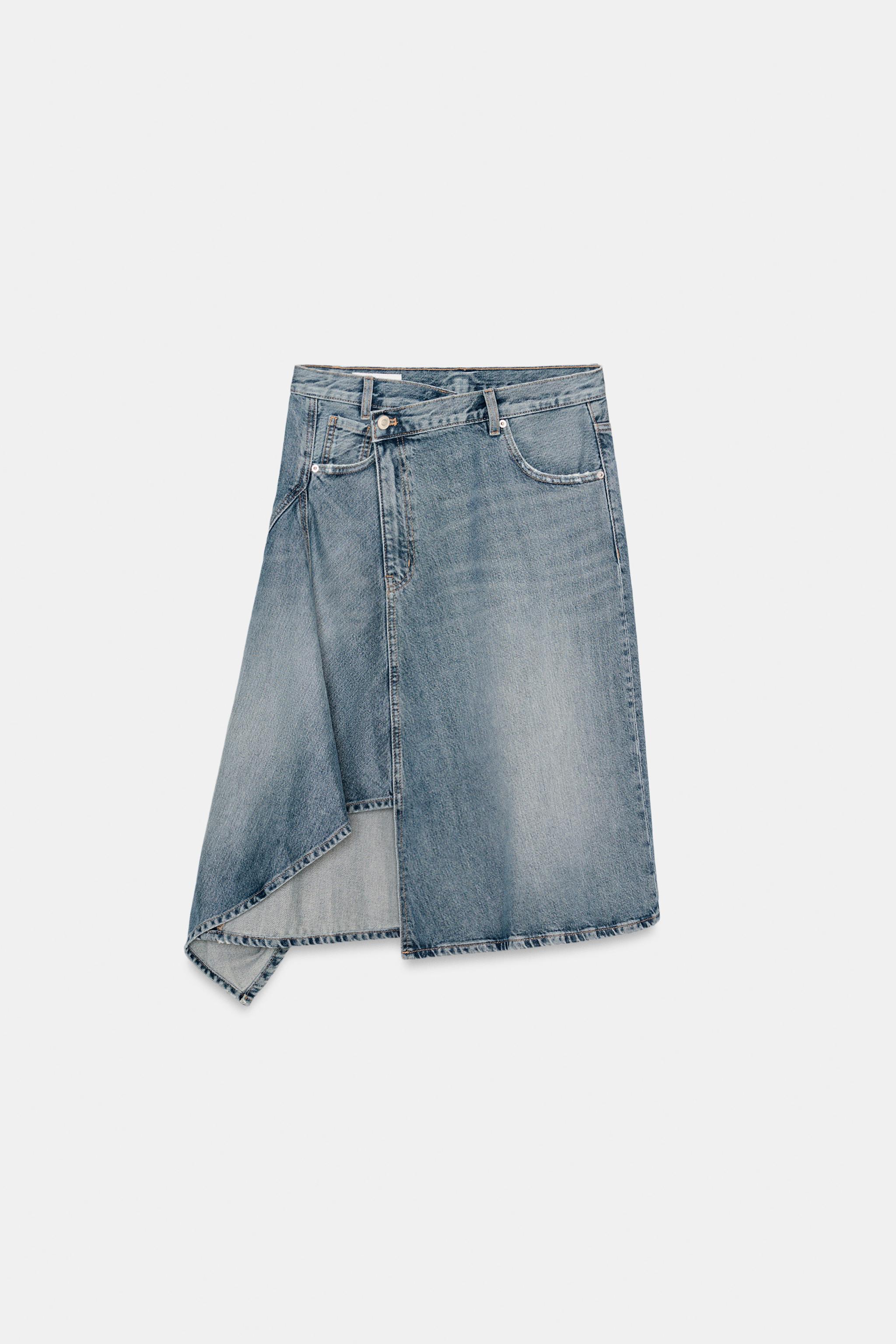 TRF ASİMETRİK DENIM ETEK - Görsel 5