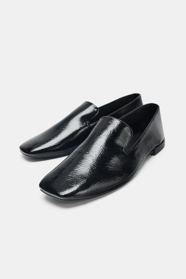 PATENT-EFFECT LOAFERS - Black by Zara - Image 2