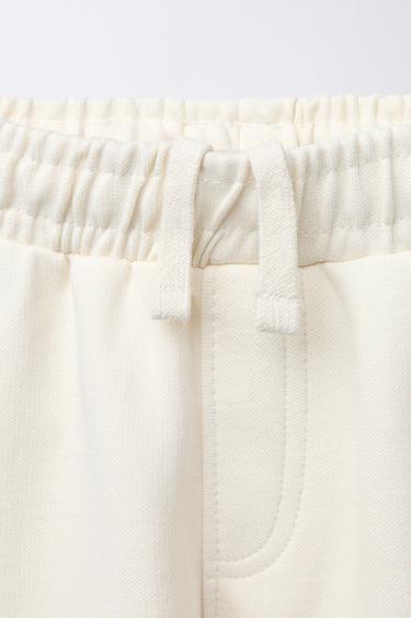 ENSEMBLE INTERLOCK PIQUÉ T-SHIRT ET PANTALON - Écru de Zara - Image 6