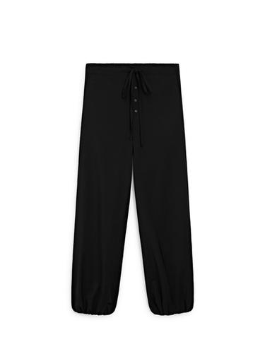 Pantalon bouffant en laine avec nœud - Noir de Zara