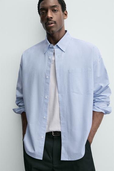 CHEMISE OVERSIZED FIT OXFORD - Bleu clair de Zara - Image 4