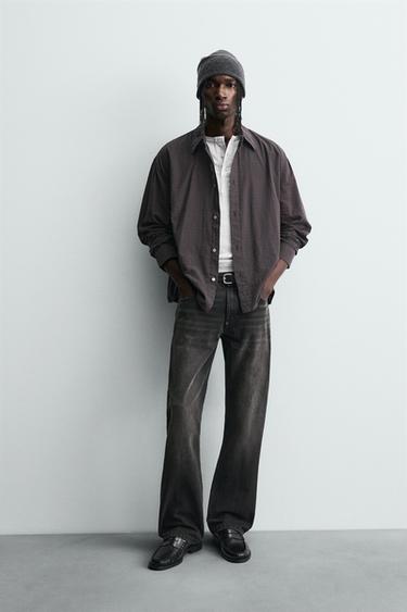СОРОЧКА RELAXED FIT У КЛІТИНКУ - Black / Brown Zara