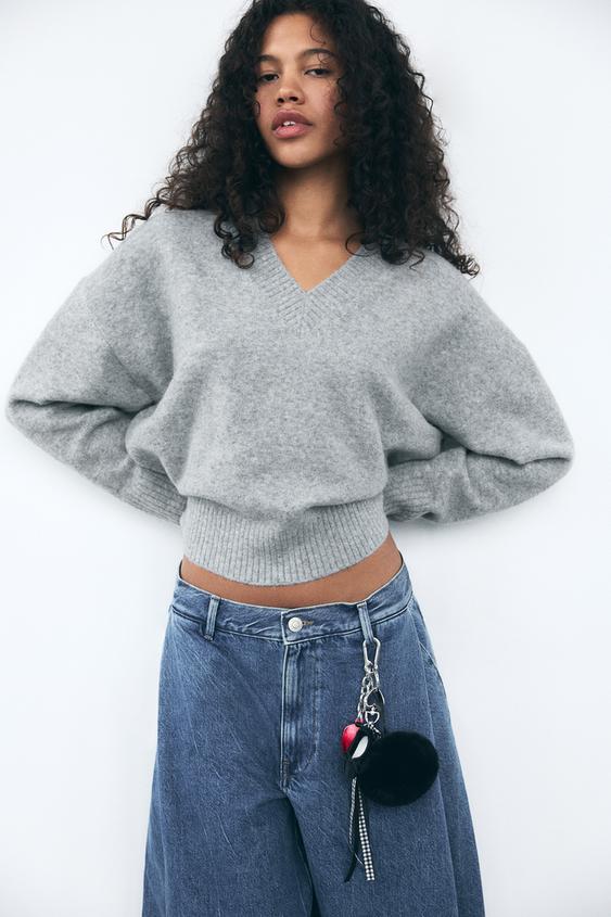 POMPOM MULTICHARM KEY RING Silver ZARA