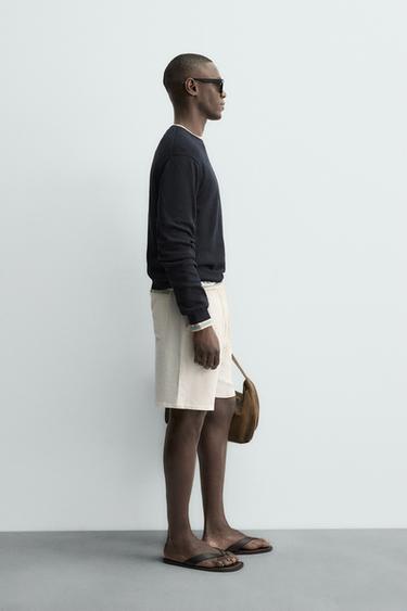 REGULAR FIT COTTON - LINEN JUMPER - Dark navy by Zara - Image 3
