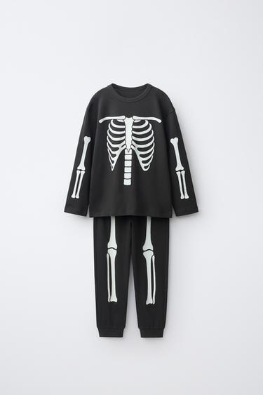 Zara 1歲半至6歲/夜光骷髏睡衣 - 煤灰色