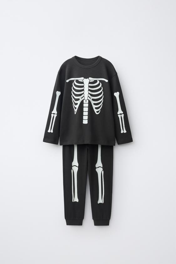 1 1/2-6 YEARS/ GLOW-IN-THE-DARK SKELETON PYJAMAS - Anthracite grey by Zara - Image 0