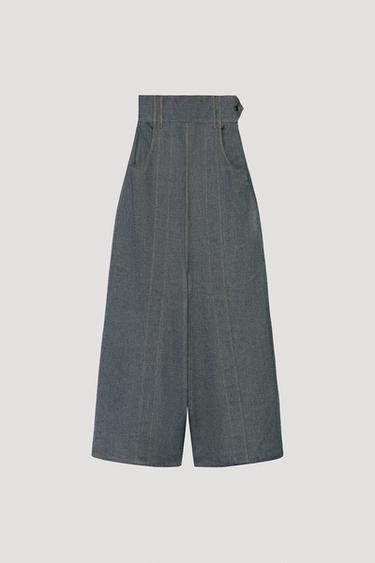 Zara LIMITED EDITION WIDE LEG DENIM JUMPSUIT - Blue