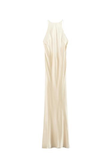 100% SILK HALTER DRESS