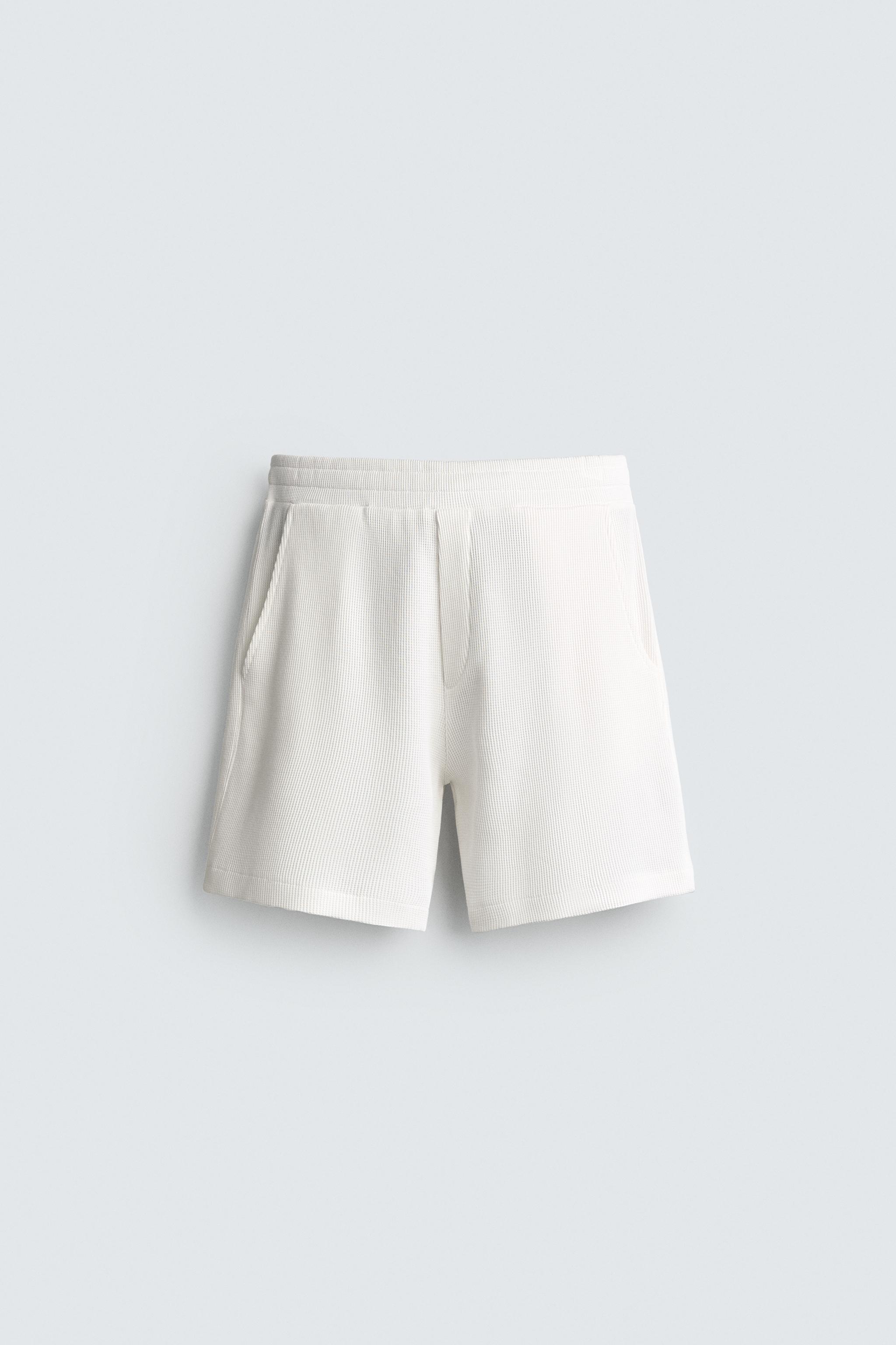 WAFFLE-KNIT JOGGER BERMUDA SHORTS