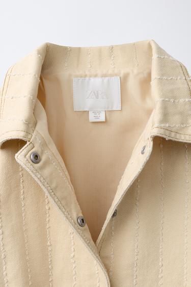 SERGE-JACKE MIT AUSGEFRANSTEM SAUM - Sandfarben / meliert von Zara