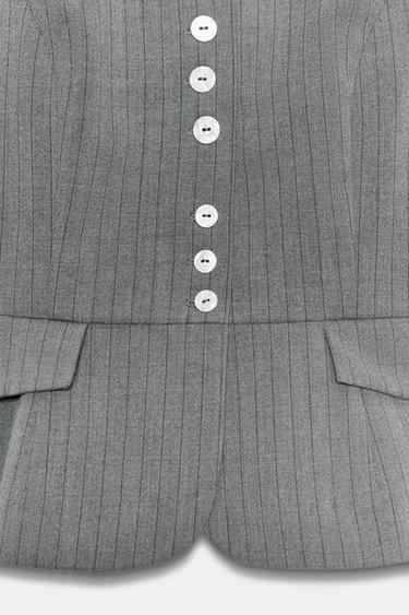 TOP À RAYURES ET BOUTONS - Gris anthracite de Zara - Image 6