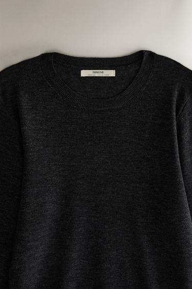 WOOL AND SILK SWEATER - Grey by Zara - Image 1