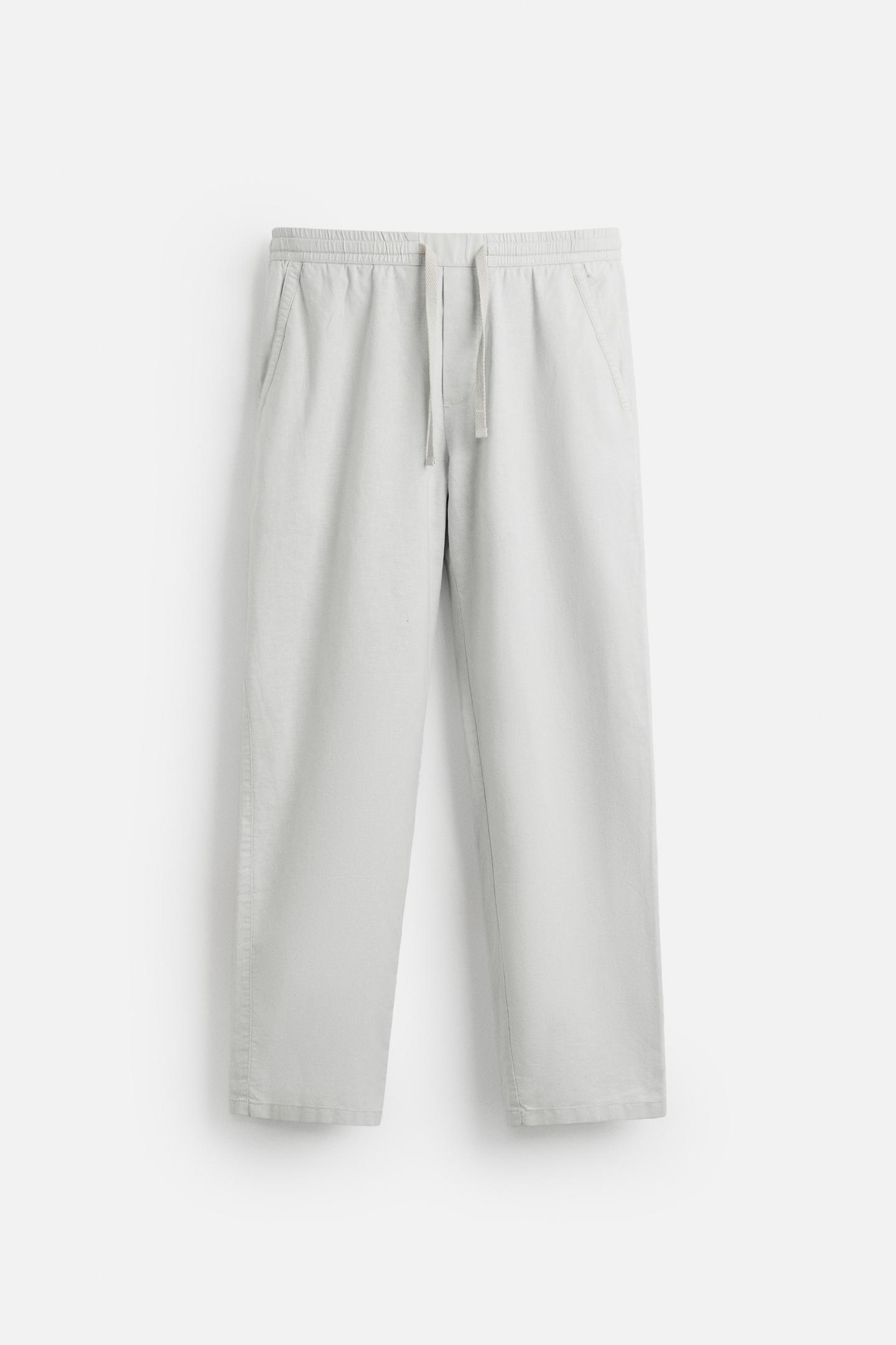 RELAXED FIT COTTON LINEN PANTS