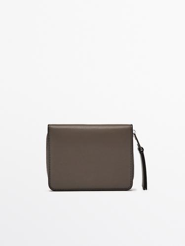 Zara Nappa leather wallet with card holder - Gray