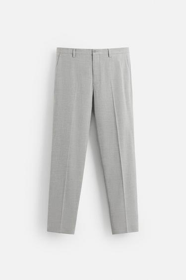 TEXTURED SUIT TROUSERS - Light grey by Zara