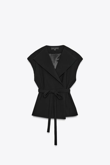 Zara BELTED VEST ZW COLLECTION - Black