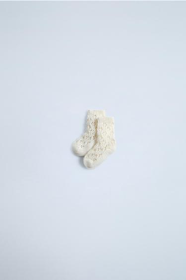 Zara SILK COTTON SOCKS - Ecru