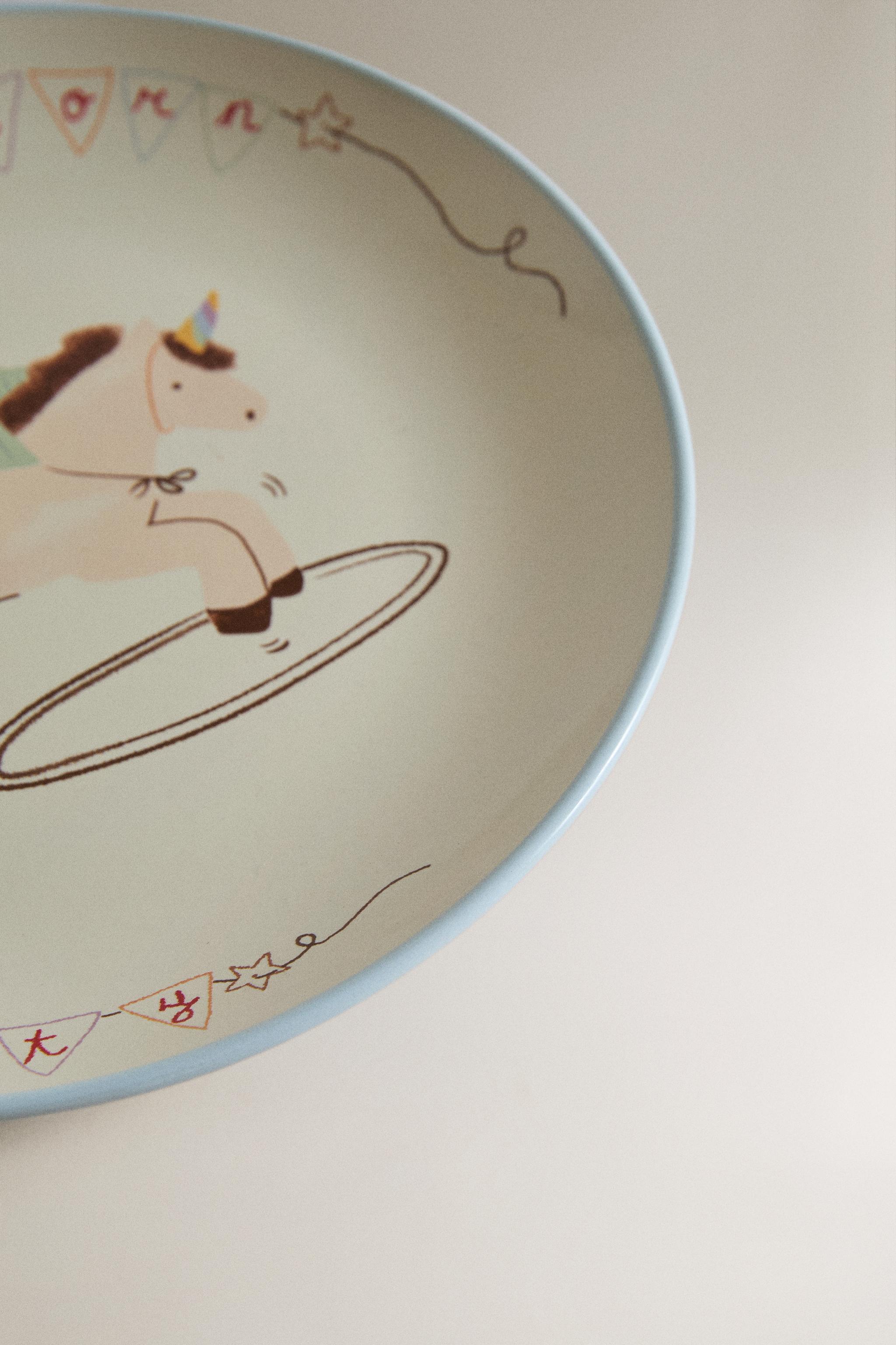 ASSIETTE ENFANT CÉRAMIQUE LICORNE