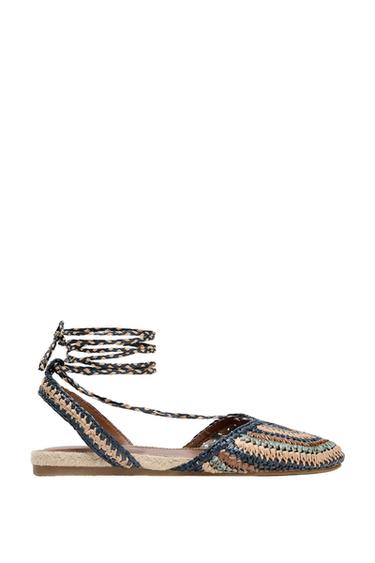 FLACHER SCHUH MIT ZOPFMUSTER - Mehrfarbig von Zara - Bild 0