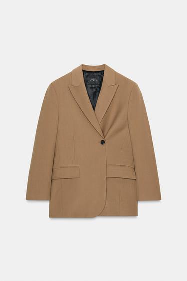 ZW COLLECTION OVERSIZE BLAZER - Caramel by Zara - Image 3