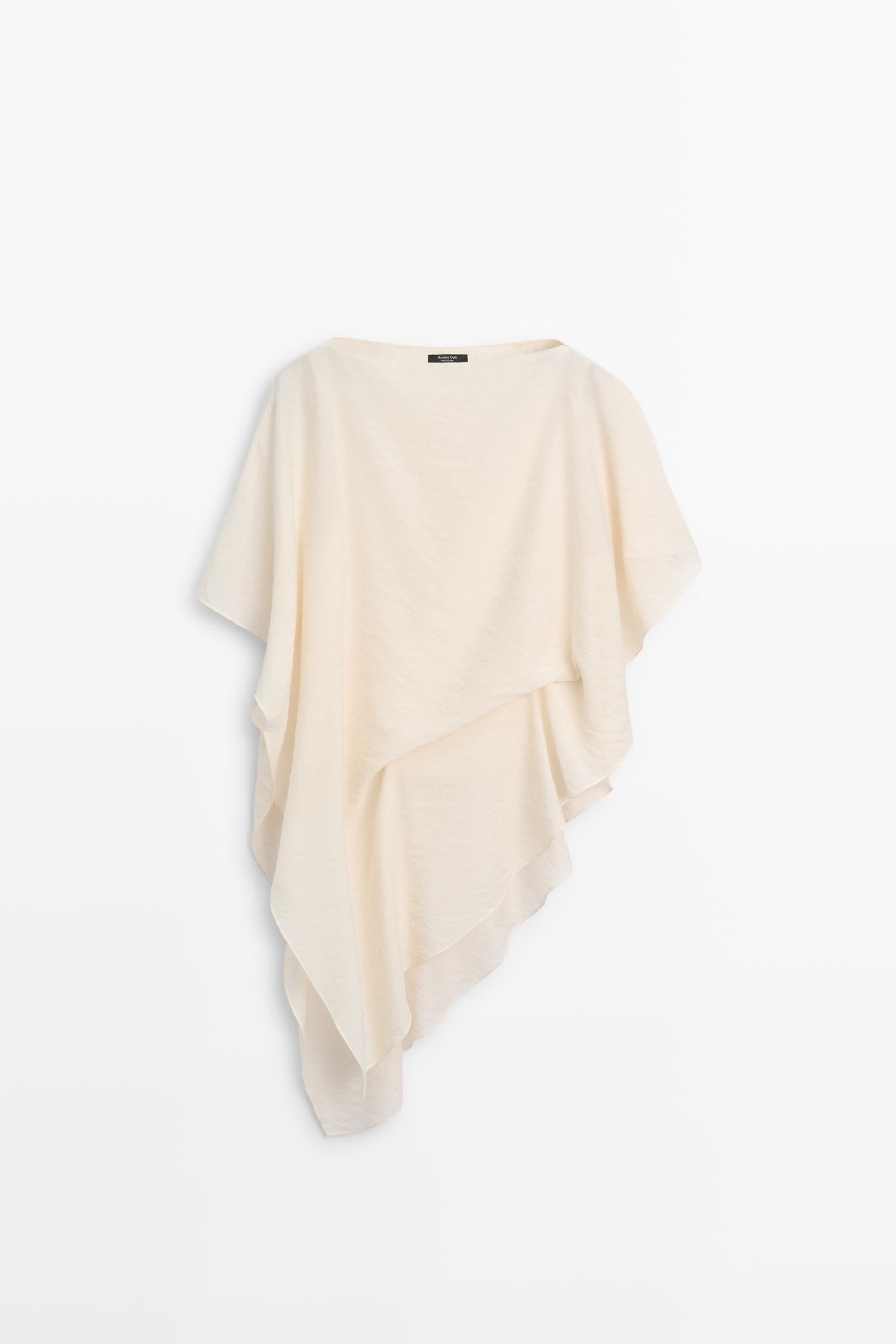 Blouse fluide asymétrique style cape