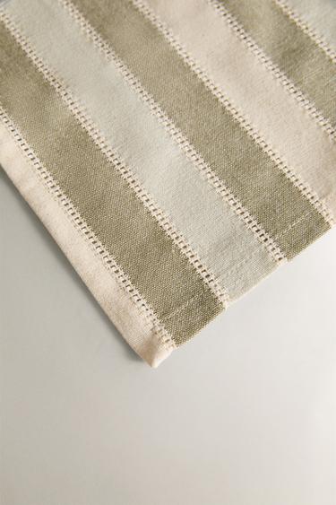STRIPED TABLECLOTH WITH LACE TRIM - GREENISH by Zara - Image 2