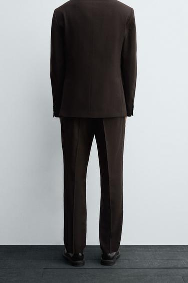 PANTALON DE COSTUME AVEC LAINE - Marron de Zara - Image 2
