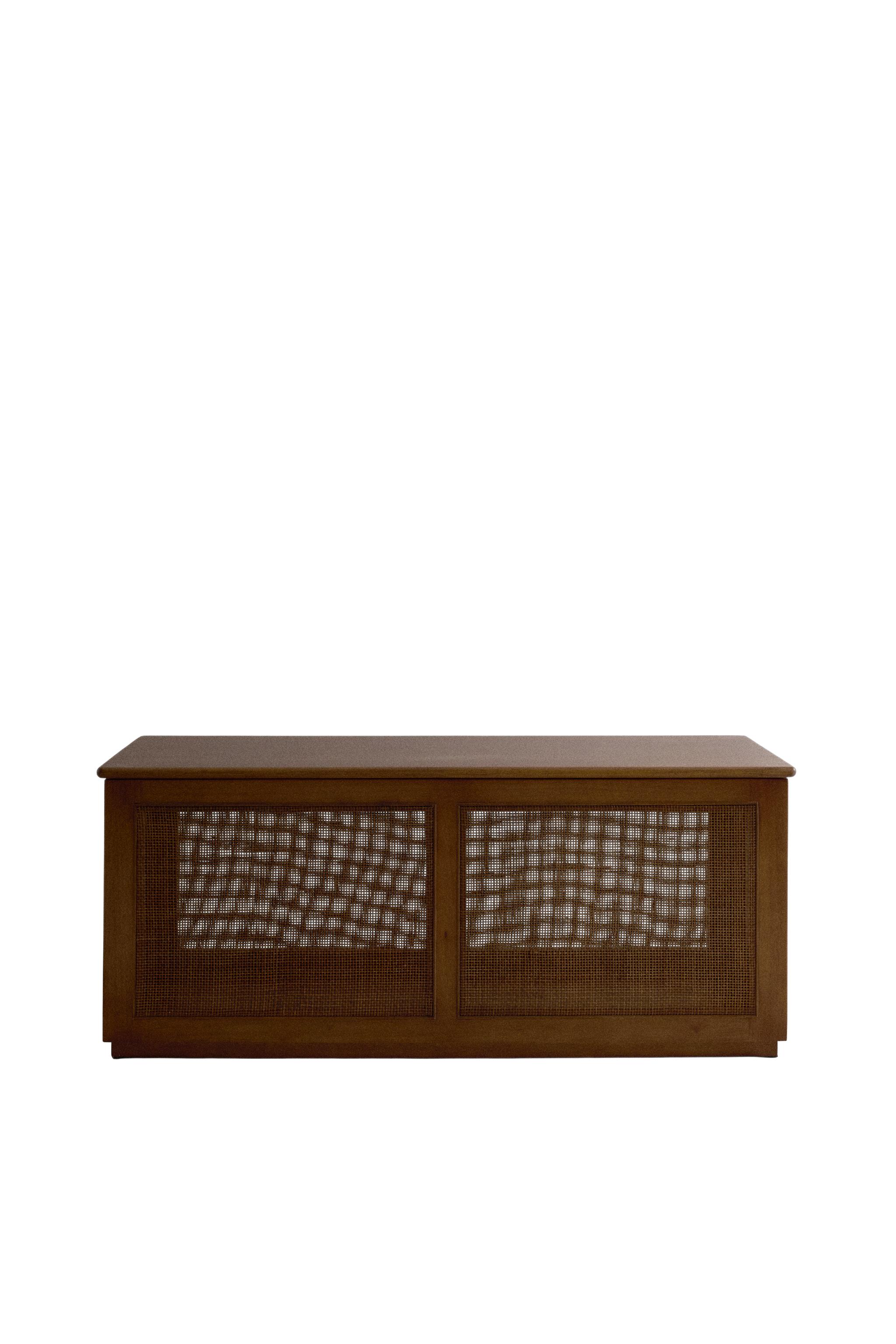 WOOD AND RATTAN BENCH - Brown | ZARA United States