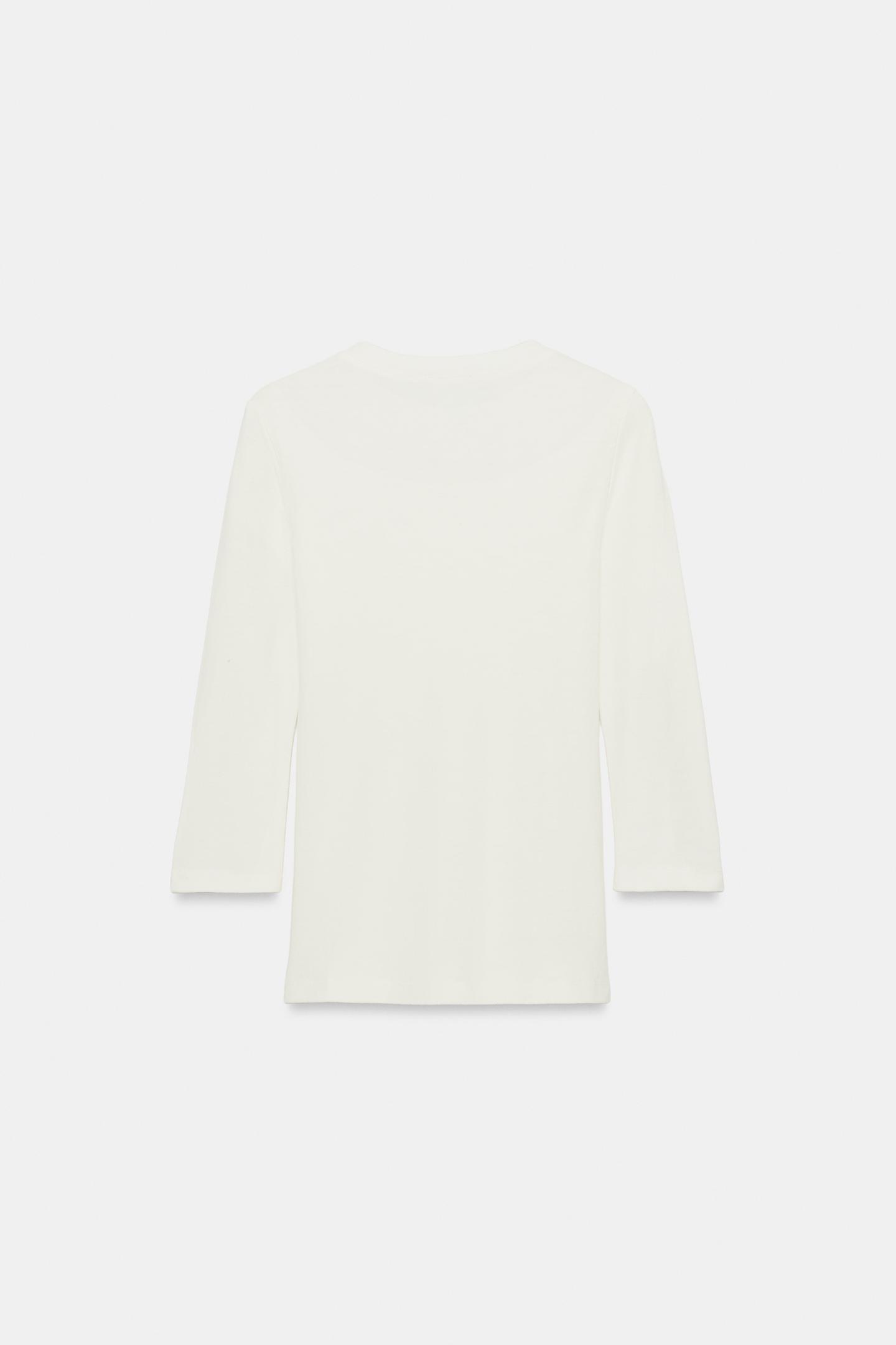 Женская футболка Zara V-NECK, цвет: Белый — фото 6
