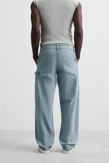 PANTALON DÉLAVÉ POCHE CARPENTIER - Bleu de Zara - Image 2