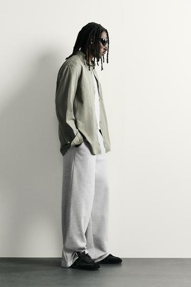 БАЗОВЫЕ БРЮКИ ДЛЯ ОТДЫХА RELAXED FIT — СЕРЫЙ С МЕЛАНЖЕВЫМ ЭФФЕКТОМ от Zara