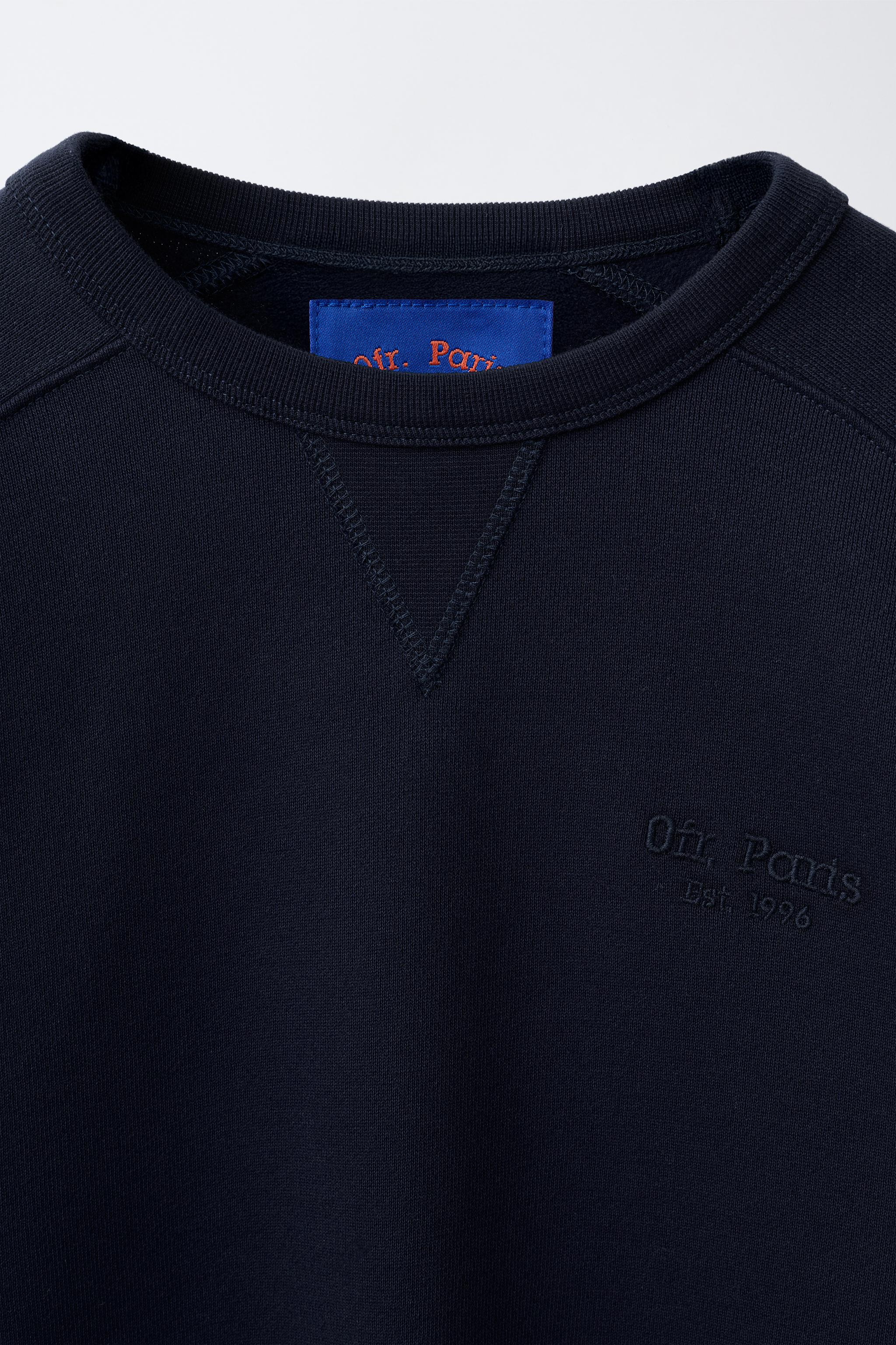 0FR. PARIS X ZARA EMBROIDERED TEXT SWEATSHIRT