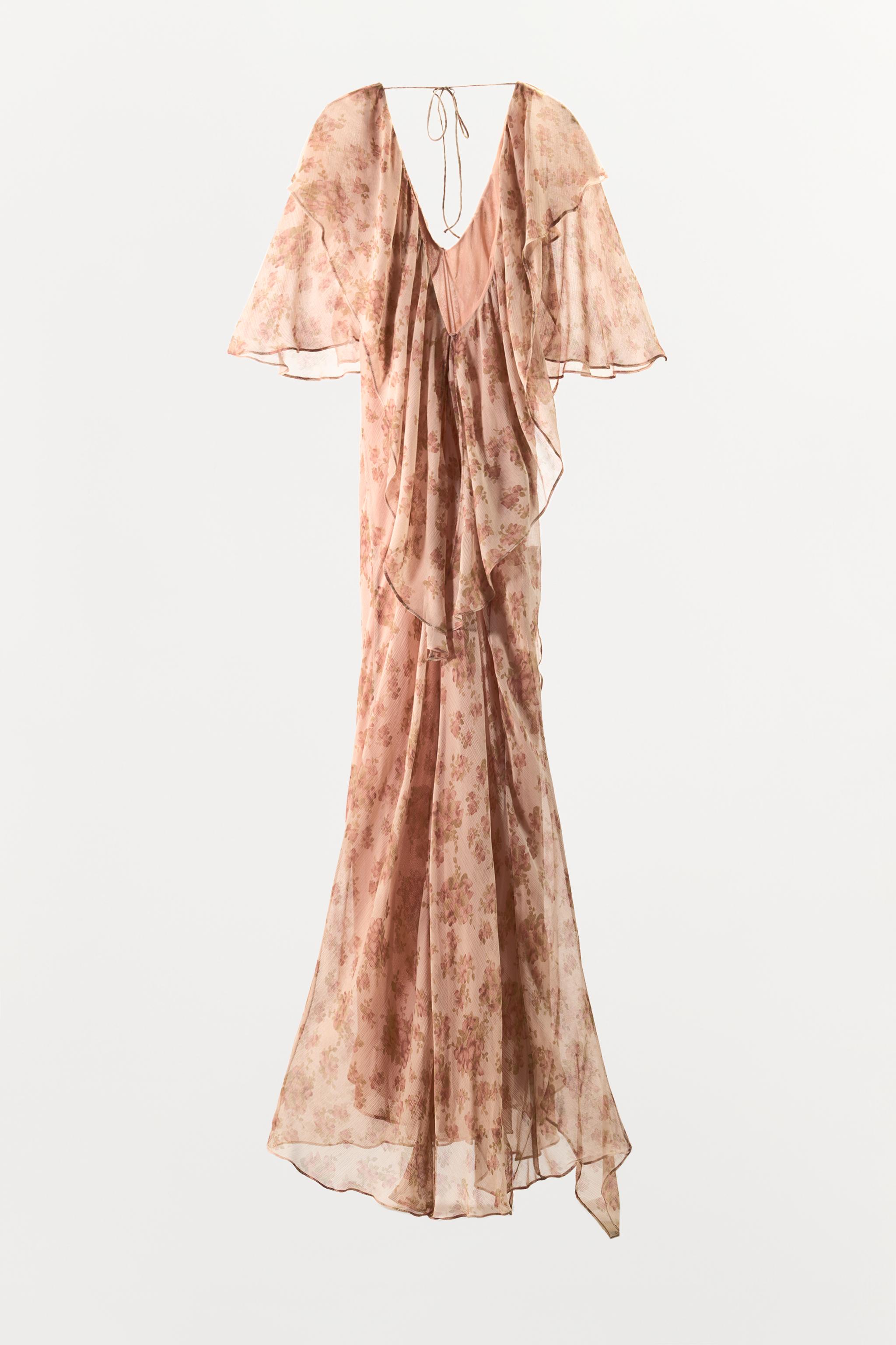 Женские платья Zara FLORAL PRINT RUFFLE DRESS — фото 8