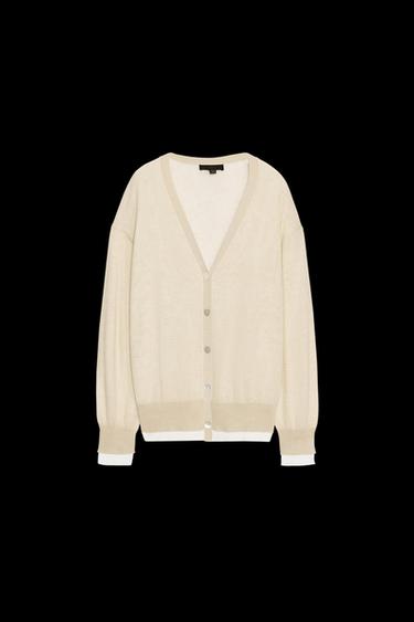 STRICKJACKE MIT DOPPELSCHICHT - Sandfarben von Zara - Bild 0