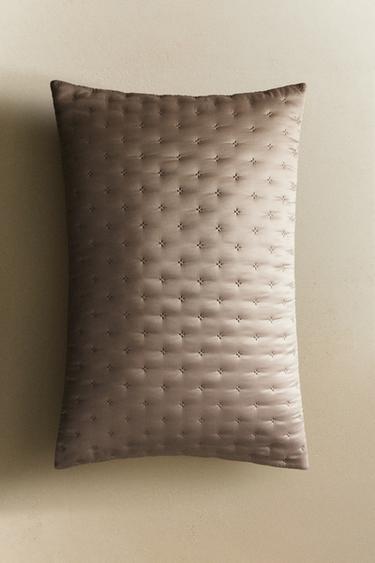 PLAIN QUILTED CUSHION COVER WITH KNOTS - Pink by Zara - Image 4