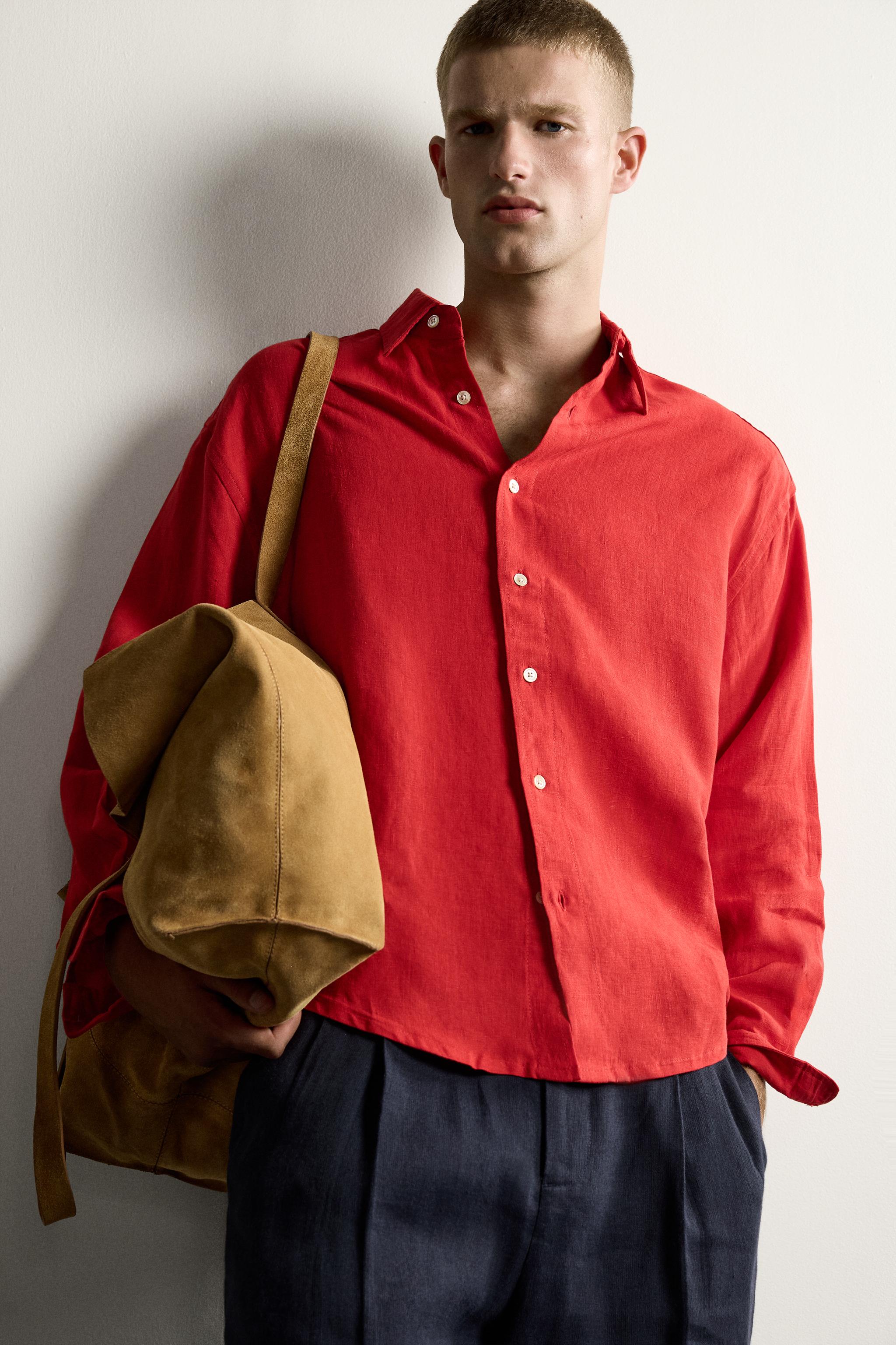 Zara %100 KETEN RELAXED FIT GÖMLEK görsel 6