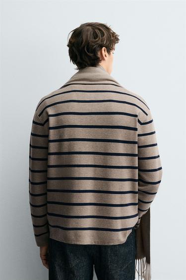 SOFT KNIT POLO SHIRT - Sand / Blue by Zara - Image 2