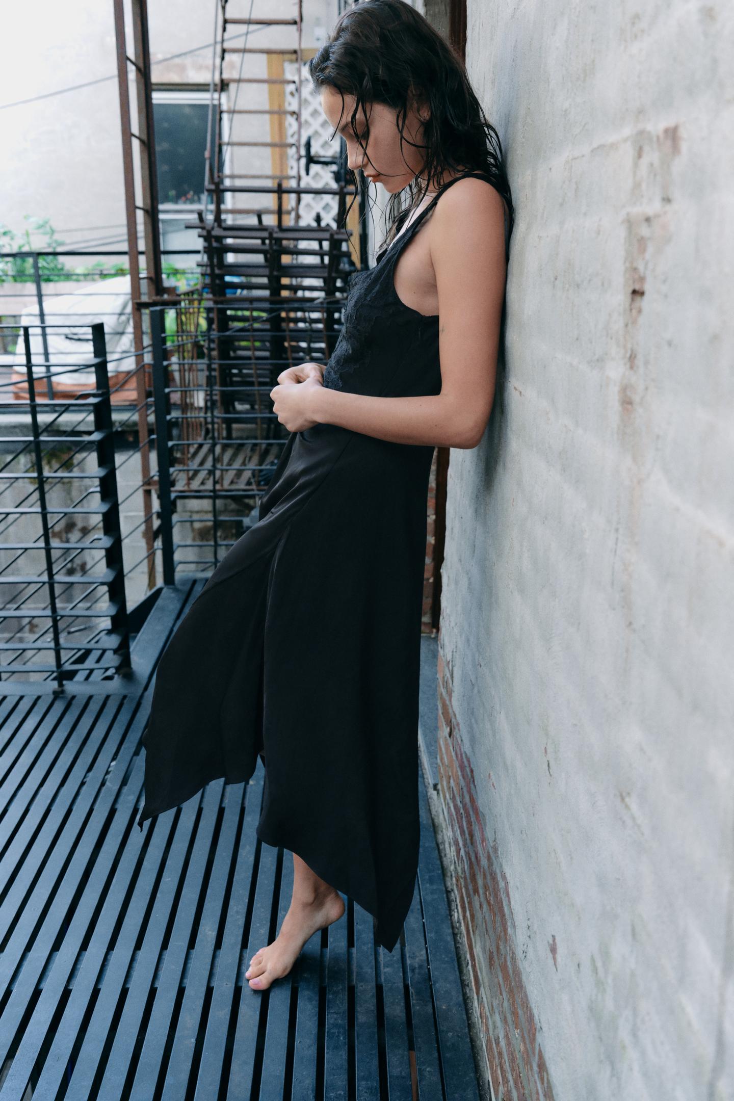 Женское платье Zara Knot Lace, цвет: Чёрный — фото 3