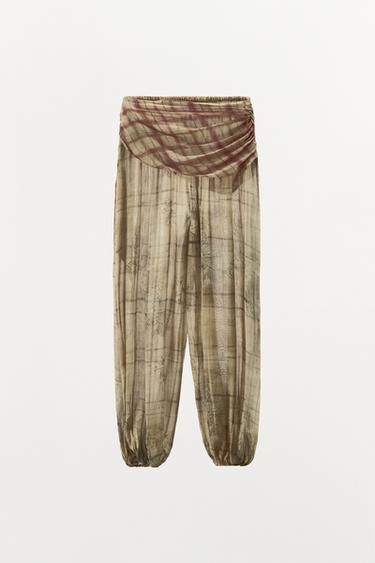 SCARF PRINT SAROUEL TROUSERS - Multicoloured by Zara - Image 4