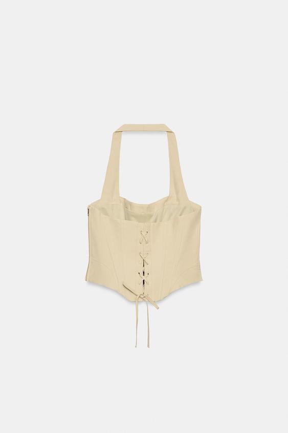 TOP CORSET HALTER - Beige de Zara - Image 5