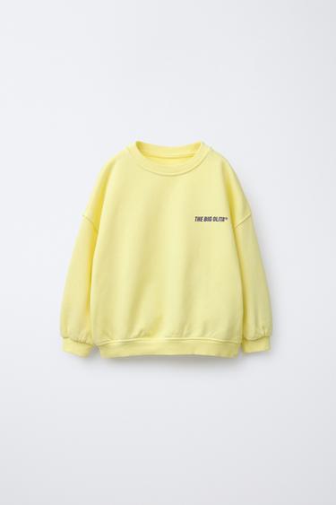 Zara TEXT PRINT SWEATSHIRT - Yellow
