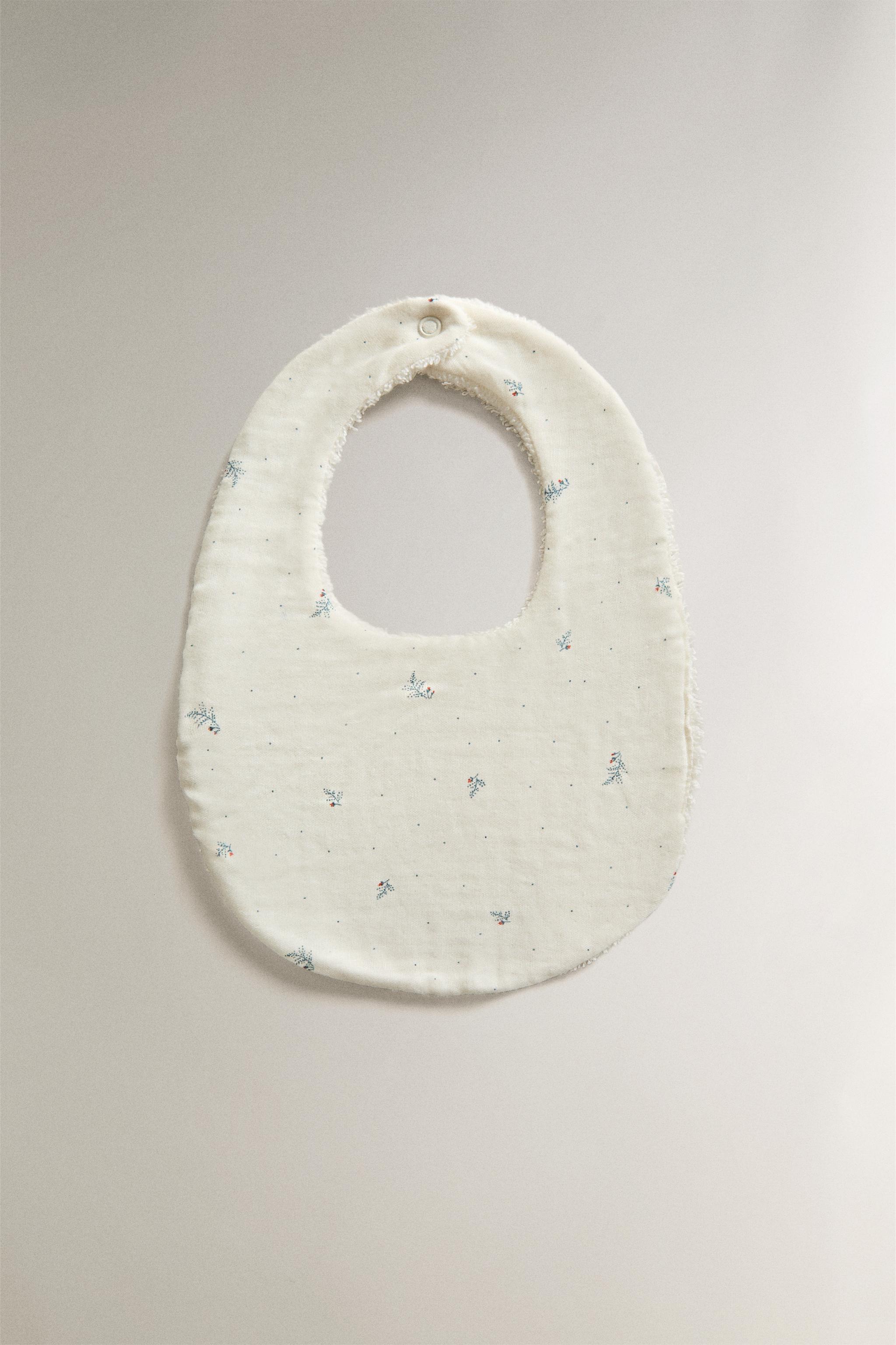 FLORAL BABY BIB — Ecru (alternate view)