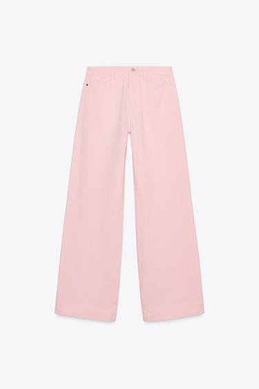 JEANS Z1975 WIDE LEG ハイウエストピンクZaraのJEANS Z1975 WIDE LEG ハイウエスト - ピンク 