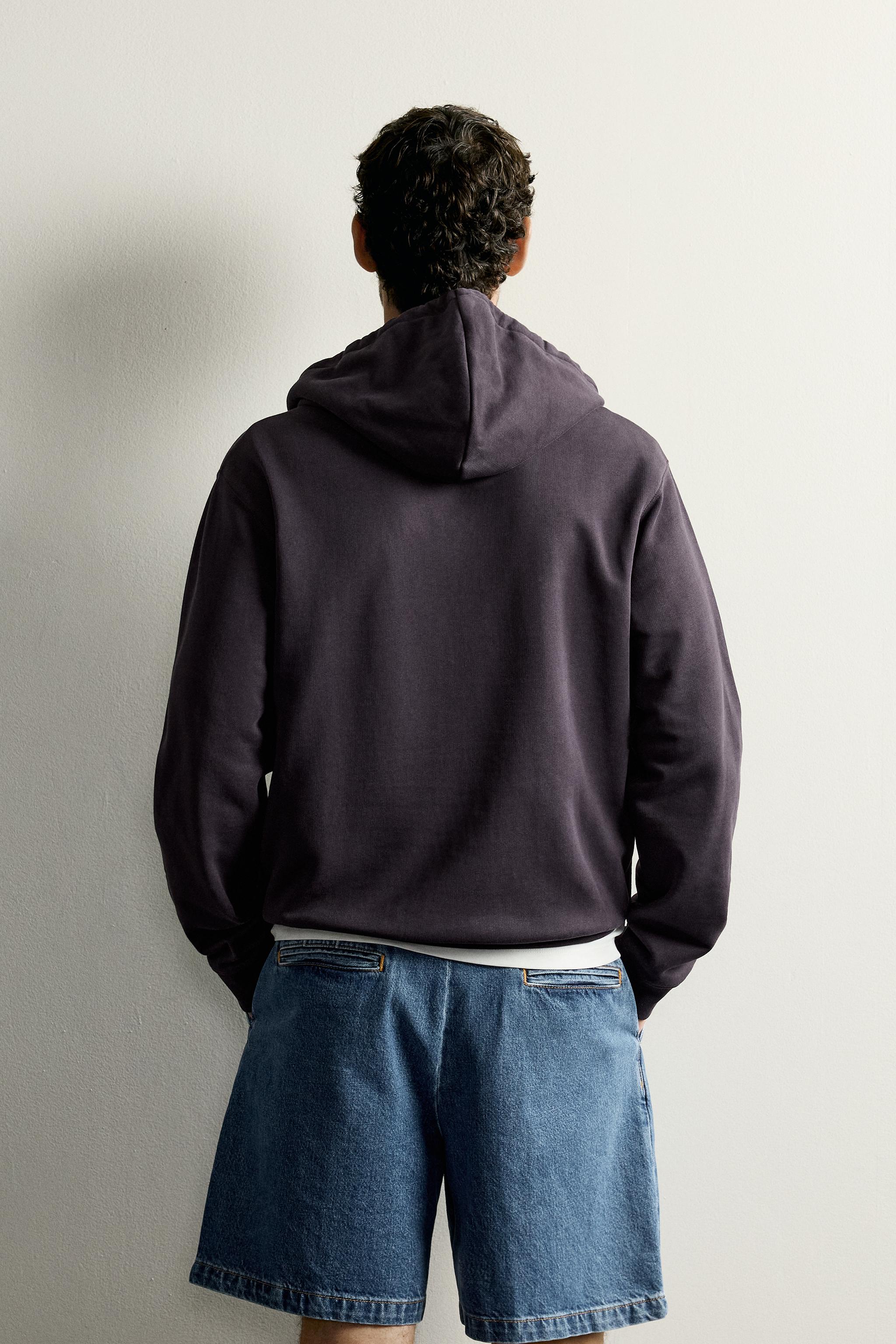 Zara KAPÜŞONLU BİSİKLET YAKA SWEATSHIRT görsel 3