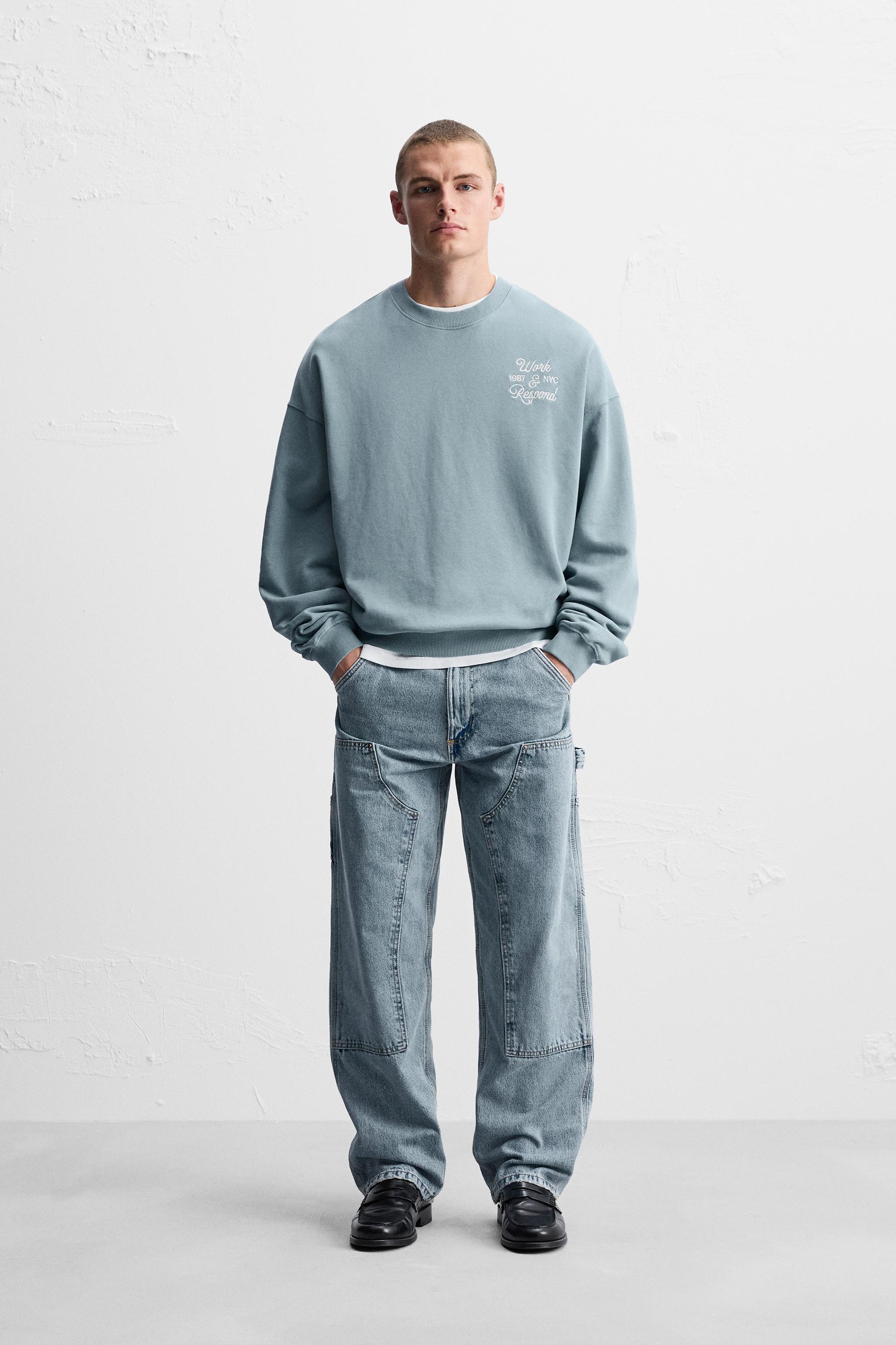 Zara contrast sweatshirt sale