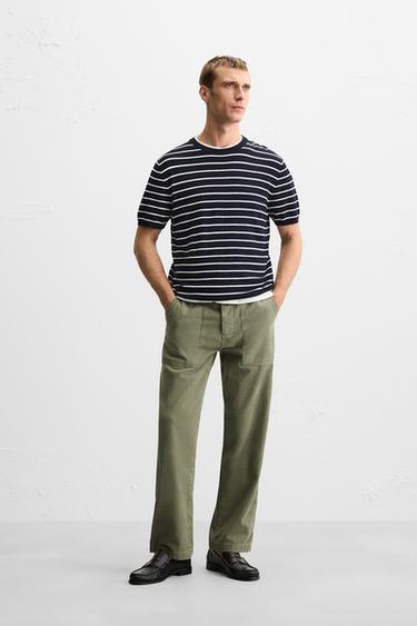 VISCOSE BLEND KNIT T-SHIRT - striped de Zara - Imagen 0